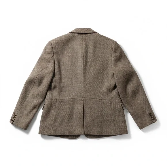 Talbots Wool Blend Paisley Embroidered Beaded Blazer Jacket Brown 14 EUC - Picture 2 of 9